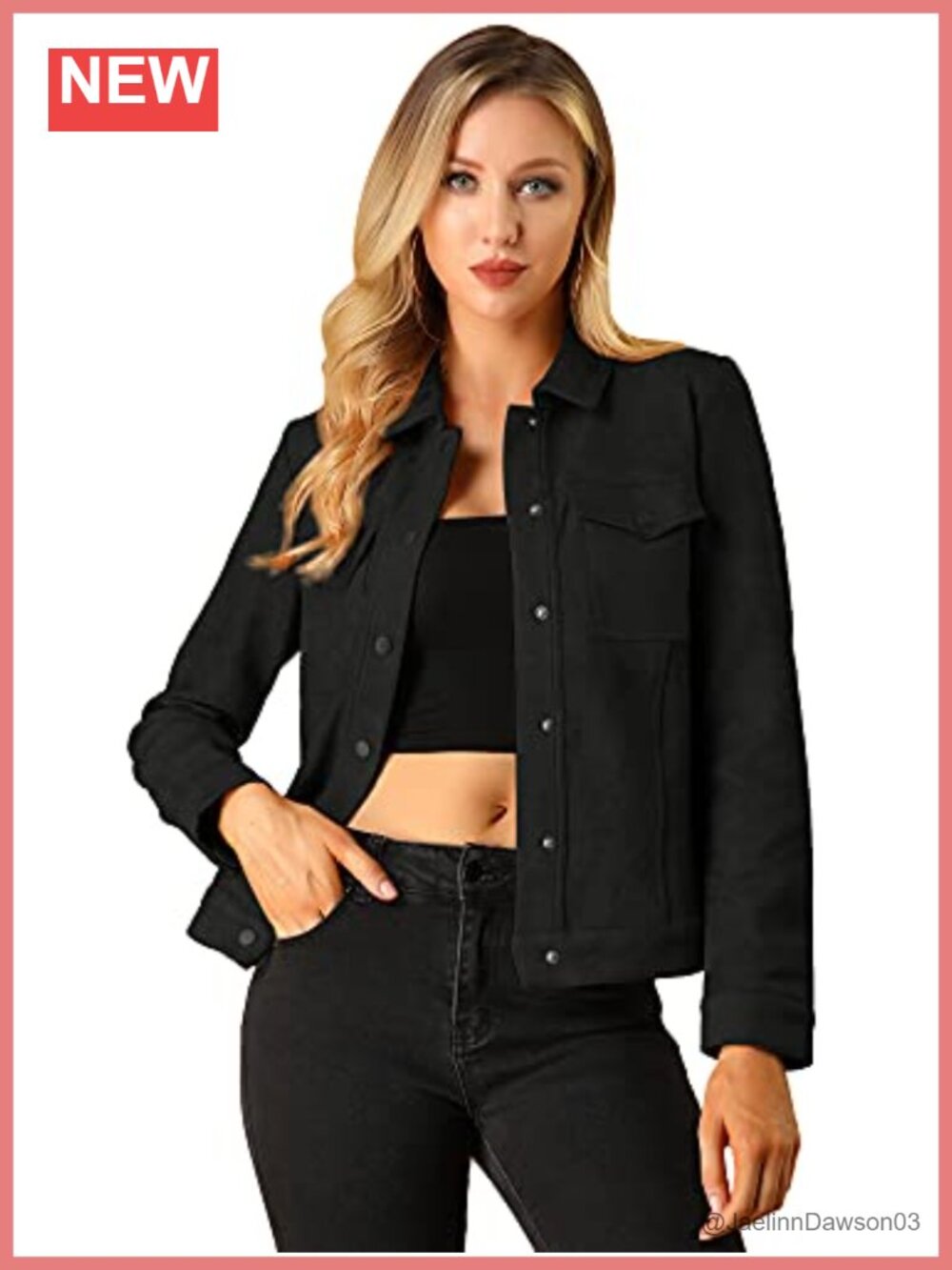 Faux Suede Shacket Turn-Down Collar Snap Button Loose Fit Casual Jacket